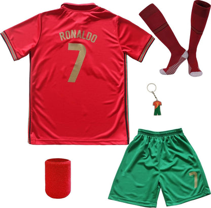 ORGBRAIN Ronaldo #7 Conjunto de Jersey y Shorts de Fútbol para Niños con Calcetas Tamaño Juvenil (Home26)